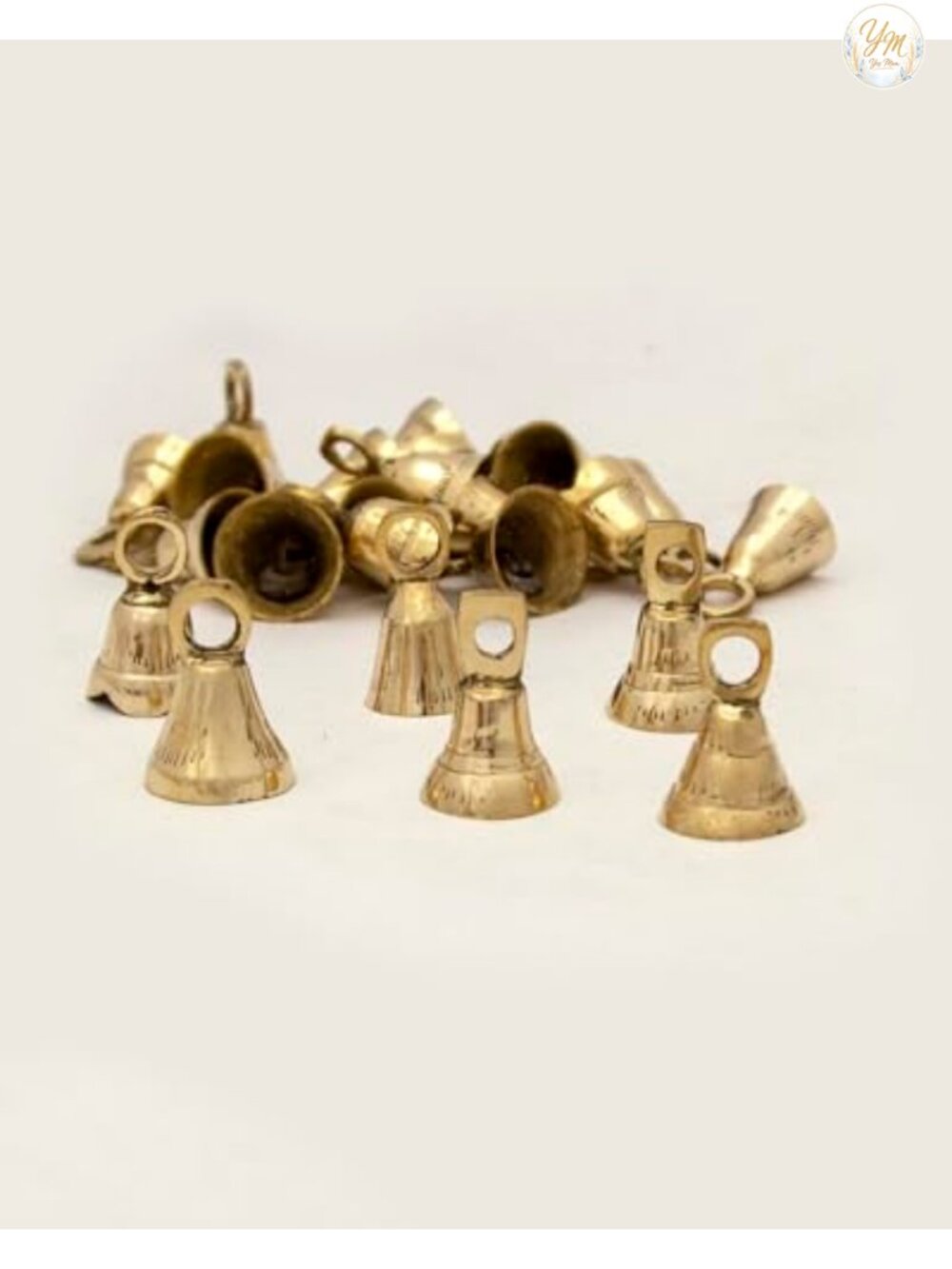 Brass Bells Set of 12 Hanging Craft Bells With Cord